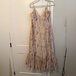 Storia Blush Beige Floral Maxi Slip Dress